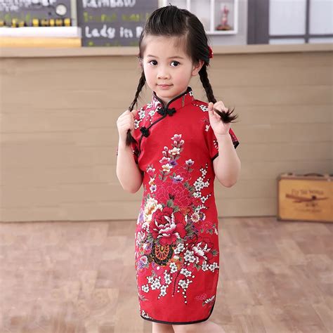 2019 baby girl Chinese dress clothes summer style children cotton short sleeve Traditional ...