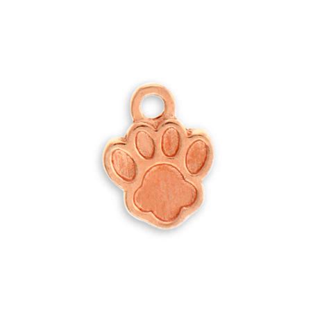 Rose Gold Plated Pewter Small Paw Print Charm | Charm Factory | Sterling Silver Charms, Charm ...