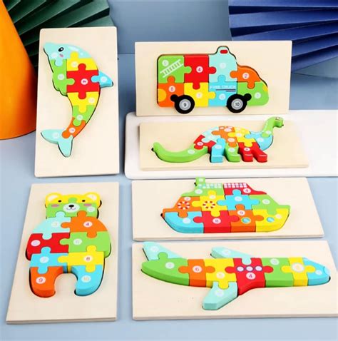 Wooden Puzzles for Kids / Montessori Toys / Wooden 3 D Puzzle | Etsy