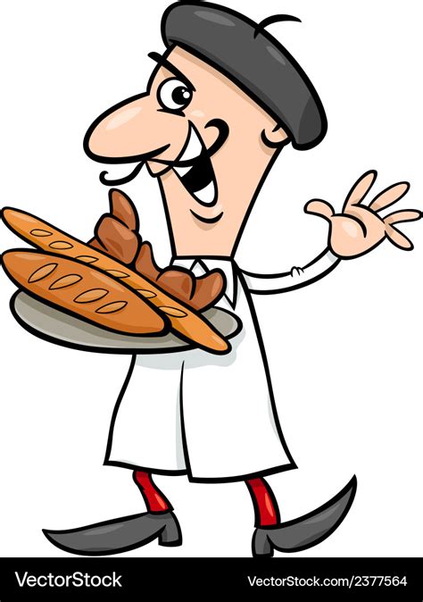 French baker cartoon Royalty Free Vector Image