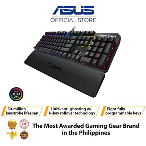 ASUS TUF Gaming K3 RGB mechanical keyboard with N-key rollover and Aura ...