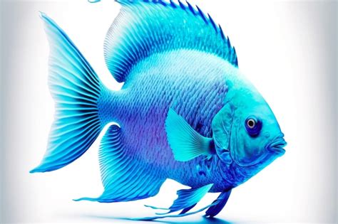 Premium Photo | Exotic underwater world blue fish tropical fish isolated on white background