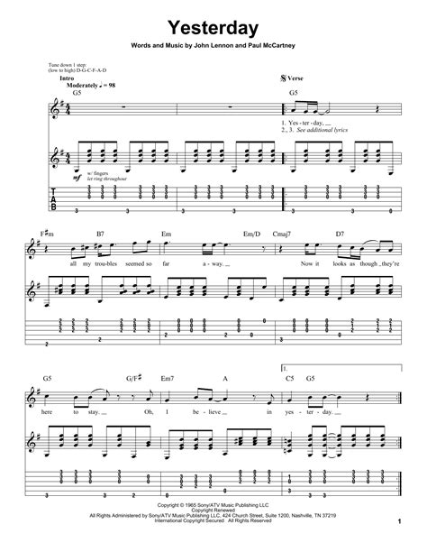 Yesterday by The Beatles - Guitar Tab Play-Along - Guitar Instructor