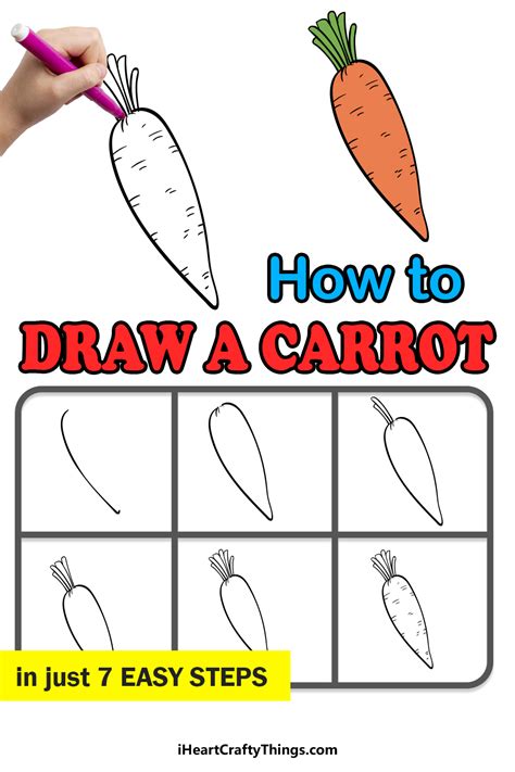 How To Draw A Carrot Step By Step Easy Drawing Coloring Page You ...