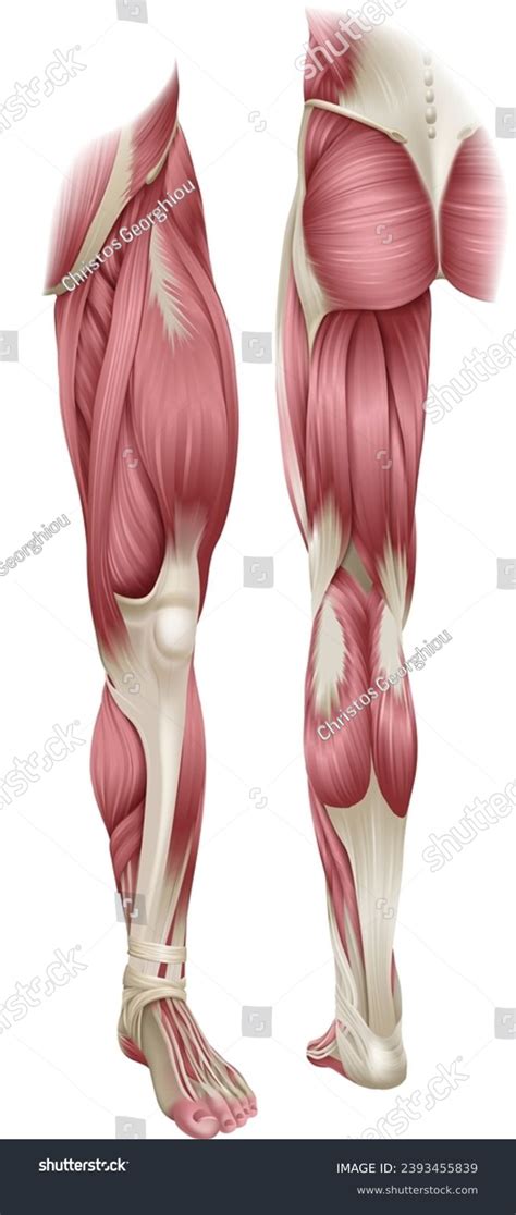 Human Body Muscles Leg Shown Front Stock Vector (Royalty Free ...