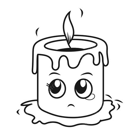 Melted Candle With Sad Eyes Vector Clip Art Outline Sketch Drawing, Wing Drawing, Lip Drawing ...