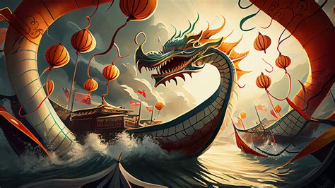 Dragon Boat Festival Lantern Background, Dragon Boat Festival, Dragon Boat, Lantern Background ...