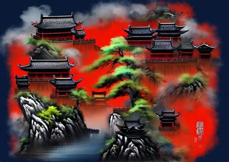 Chinese style, water painting