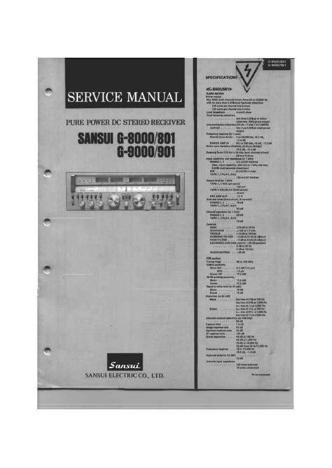 Download "Sansui G 8000 9000 Service Manual" free