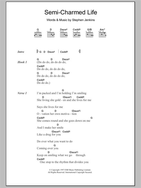 Semi-Charmed Life by Third Eye Blind - Guitar Chords/Lyrics - Guitar Instructor