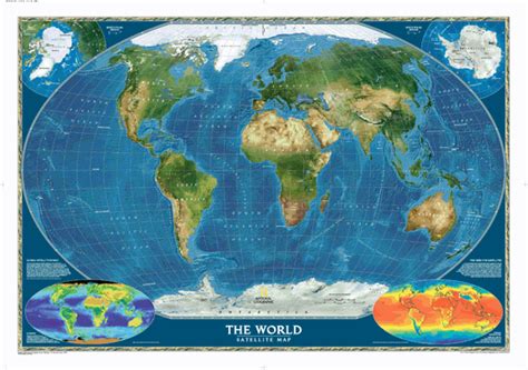 World Satellite Wall Map by National Geographic - MapSales