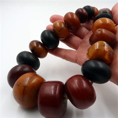 Vintage Graduated Phenolic Resin Amber Beads, Africa - KAZAART