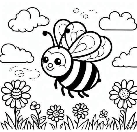 Adorable Bumble Bee coloring page - Download, Print or Color Online for ...