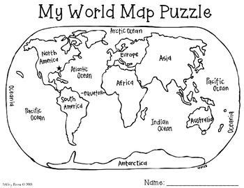 World Map Puzzle {FREEBIE} | World map puzzle, Map puzzle, Teachers pay teachers freebies