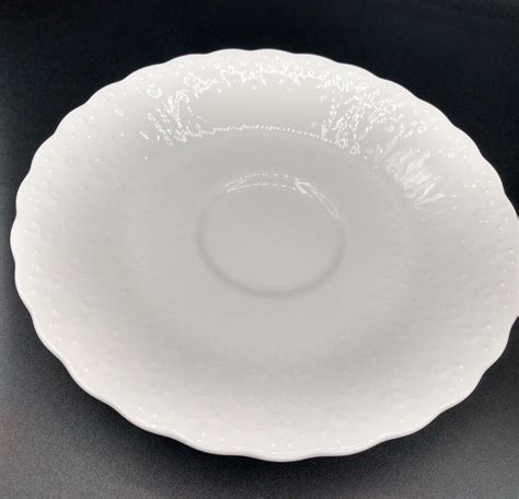 Mikasa Fine Bone China (Set of 4) White Silk Cup & Saucers, Scalloped Edge A7050 | #4621574628