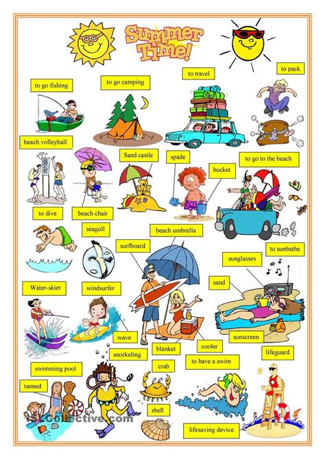 Summer time | Summer vocabulary, English vocabulary, Vocabulary pictures