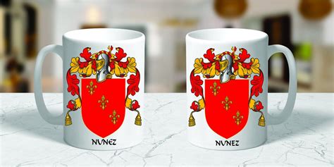 HERALDRY COAT of ARMS Nunez Family Crest Ceramic Mug 11oz. - Etsy