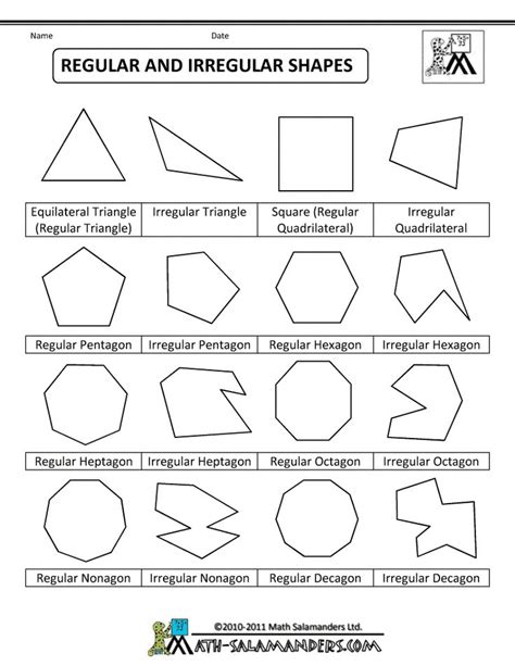 printable shapes regular and irregular shapes bw | Printable shapes, Shapes worksheets, Shape ...