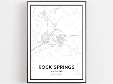 Rock Springs Map Print Rock Springs Map Poster Wall Art Wy - Etsy