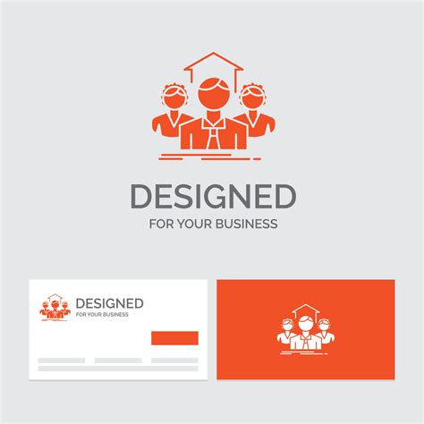 Business logo template for Team. Business. teamwork. group. meeting. Orange Visiting Cards with ...