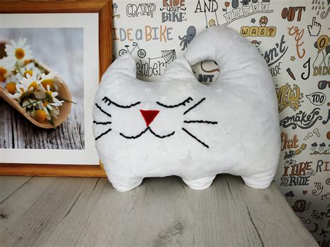 Sewing Pattern: Cat Shaped Pillow With Curled Tail Cat Pillow | Etsy