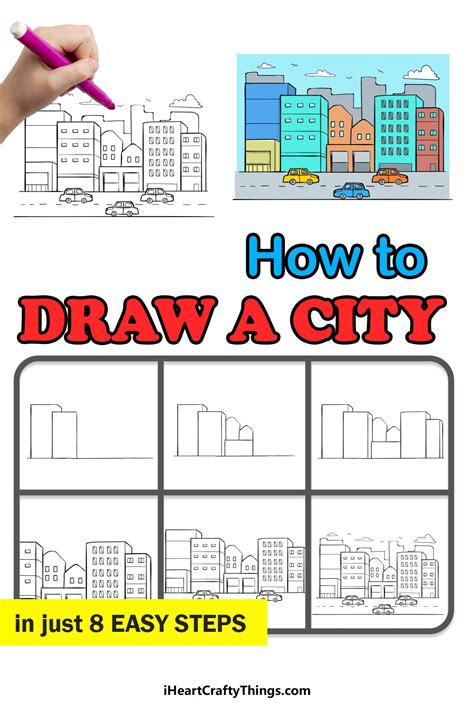 How to Draw A City – A Step by Step Guide | Art drawings for kids ...