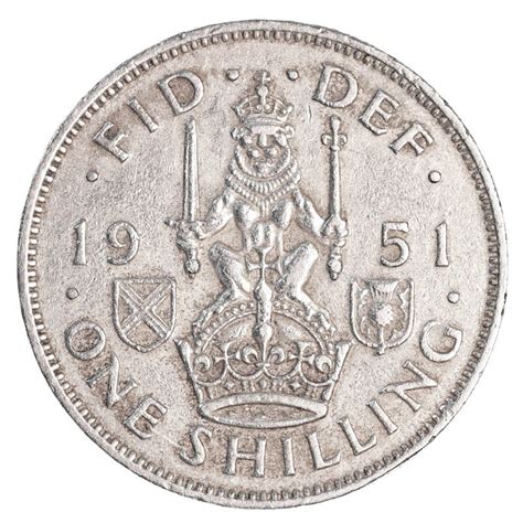 One British Shilling Coin 1956 Isolated Stock Image - Image of banking ...