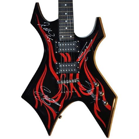 Godsmack Signed Red Flamed Warlock Style Guitar