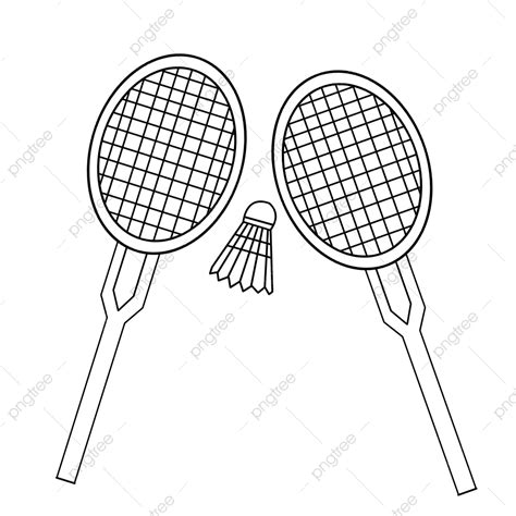 Cartoon Hand Drawn Sports Equipment Badminton Racket Illustration, Rat ...