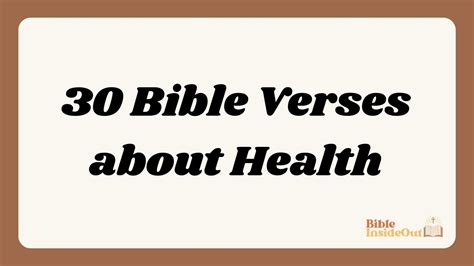 30 Bible Verses about Health - Bible InsideOut