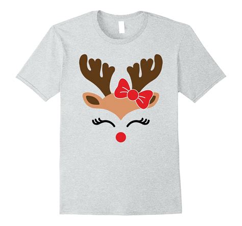 Reindeer Face T Shirt for Girls Funny Christmas Tee for Kids-FL – Sunflowershirt