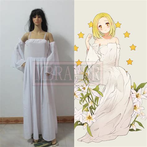 Anime The Seven Deadly Sins Elaine Cosplay Costume White Lolita Long ...