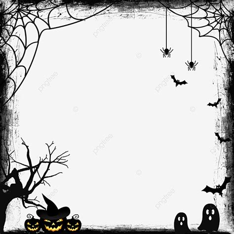 Flat Style PNG Picture, Black Flat Style Halloween Border, Halloween, Pumpkin, Frame PNG Image ...