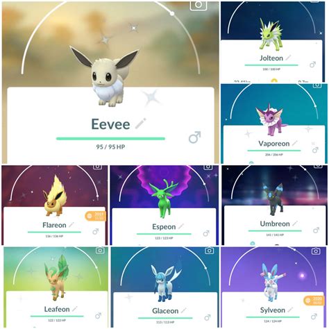 Shiny Eevee evolutions | Shiny eevee, Pokemon, Pokemon go