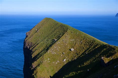 Kallur Lighthouse Hiking Trail, Kalsoy Island, Faroe Islands Stock Image - Image of hiking ...