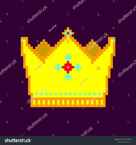 Golden Crown Pixel Art Isolated On Stock Illustration 2116214891 | Shutterstock