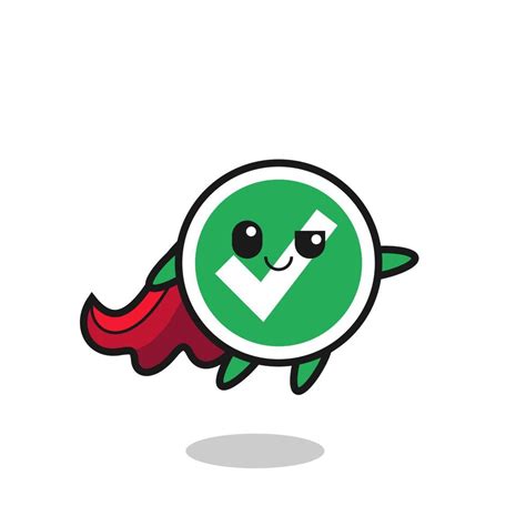 cute check mark superhero character is flying 6779090 Vector Art at Vecteezy