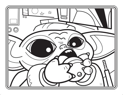 Baby Yoda Printable Coloring Pages