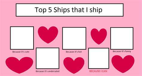 Top 5 Ships That I Ship Blank Template - Imgflip