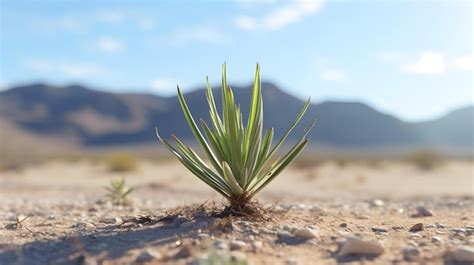 Premium AI Image | Yucca Plant in the Desert Blurred Background