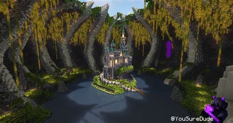 Lush Cave with a Castle! Minecraft Map