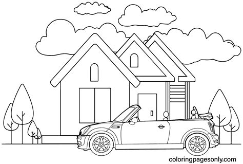 Mini Cooper Convertible Coloring Page - Free Printable Coloring Pages