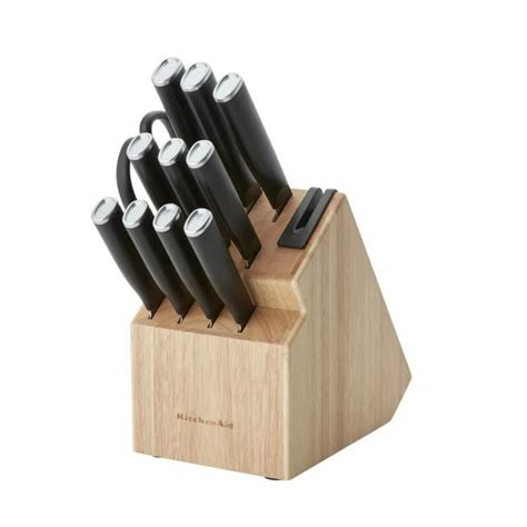 12-Piece KitchenAid Classic Japanese Steel Knife Block Set w/ Built-in ...