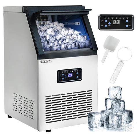 Nurxiovo Commercial Ice Machine Maker, 110LBS/24H Ice Cube Machine with 25LBS Bin, Clear Cube ...