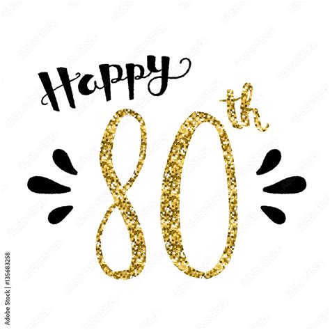 "HAPPY 80th BIRTHDAY" Card Stock Vector | Adobe Stock