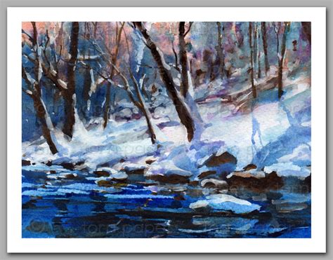 Winter Blues Set of 6 NOTE CARDS Watercolor Paintings by - Etsy