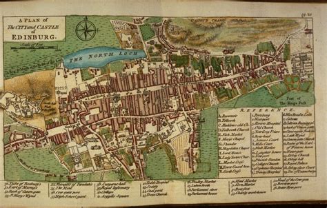 Plan of Edinburgh in 1764, the largest city in Scotland in the early ...