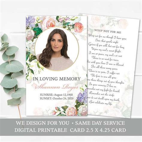 Printable Funeral Mass Card Template | Funeral guest book, Funeral cards, Card template