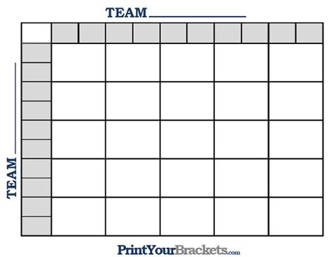 Printable NFL Football 25 Square Grid Office Pool