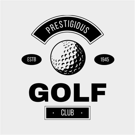 Edit and download for free this Vintage Monocolor Prestigious Golf Club Logo layout